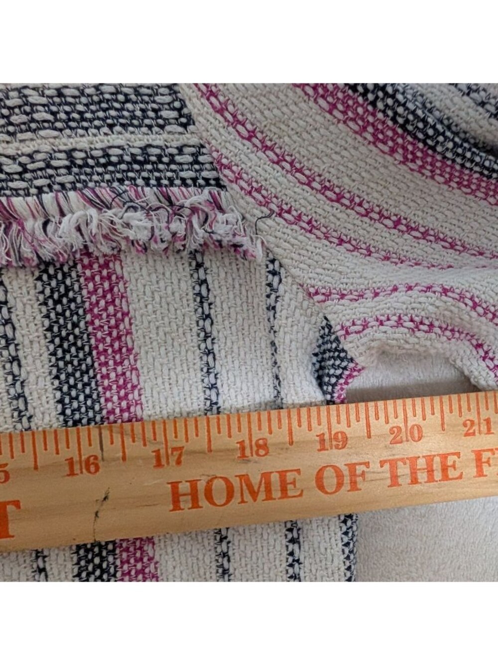 NIC+ZOE Voyage Textured Fringe Tweed Jacket Pink & Blue Striped Size L - Picture 7 of 14